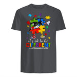 It's OK to Be Different Dabbing Puzzle Autism Awareness Kids in Charcoal - back view