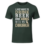 Drôle fête des pères amoureux des chiens Chihuahua Papa Shirt in Forest Green - front view