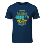 Mens Never Dreamed That I'd Become A Grumpy Old Man Funny Short Sleeve in Navy - front view