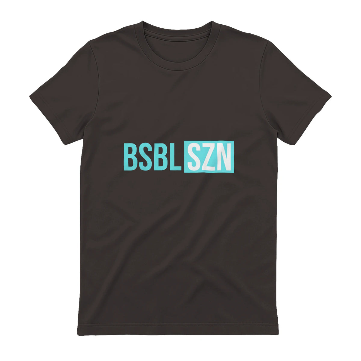 BSBL SZN Baseball Season Game Day Boys Girls Youth T-Shirt in Dark Chocolate - back view