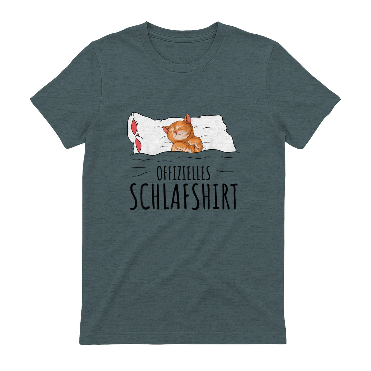 Süße Katzen & Haustier Geschenkideen Offizielles Schlafshirt Katze Schlafanzug Katzen in Dark Heather - back view