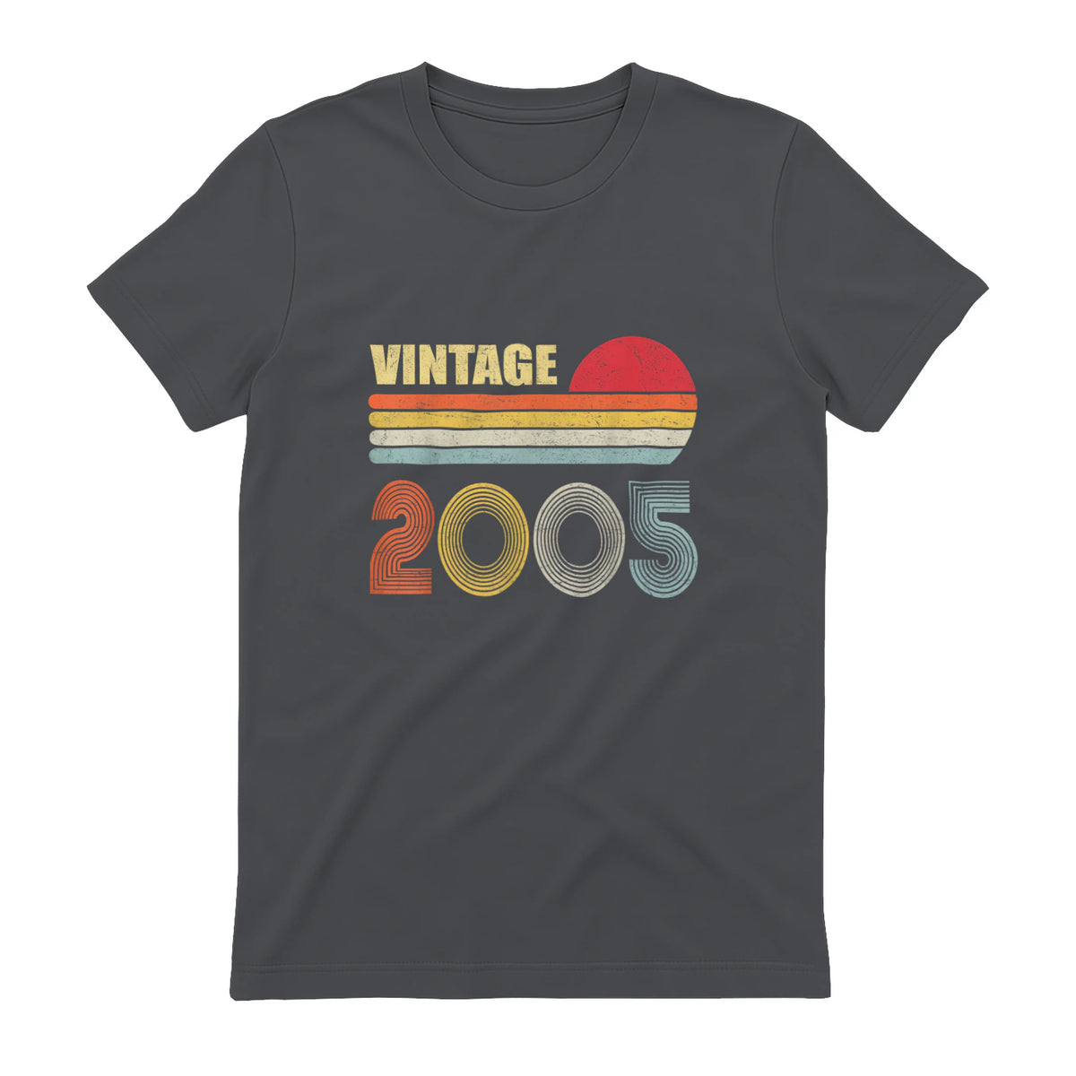Vintage Nineteenth Birthday T-Shirt in Charcoal - back view