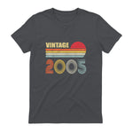 Vintage Nineteenth Birthday T-Shirt in Charcoal - back view