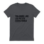 Toujours Lire Les Petits Caractères Futur Je Vais Être Papa T-Shirt in Charcoal - back view