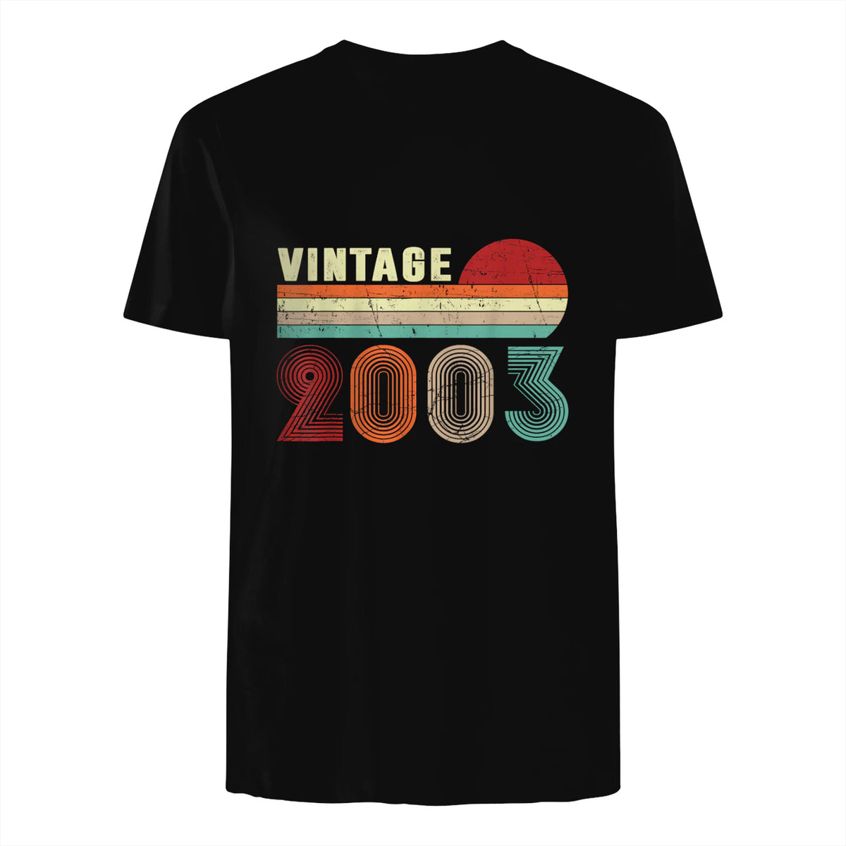 Vintage Twenty-Second Birthday T-Shirt in Black - back view