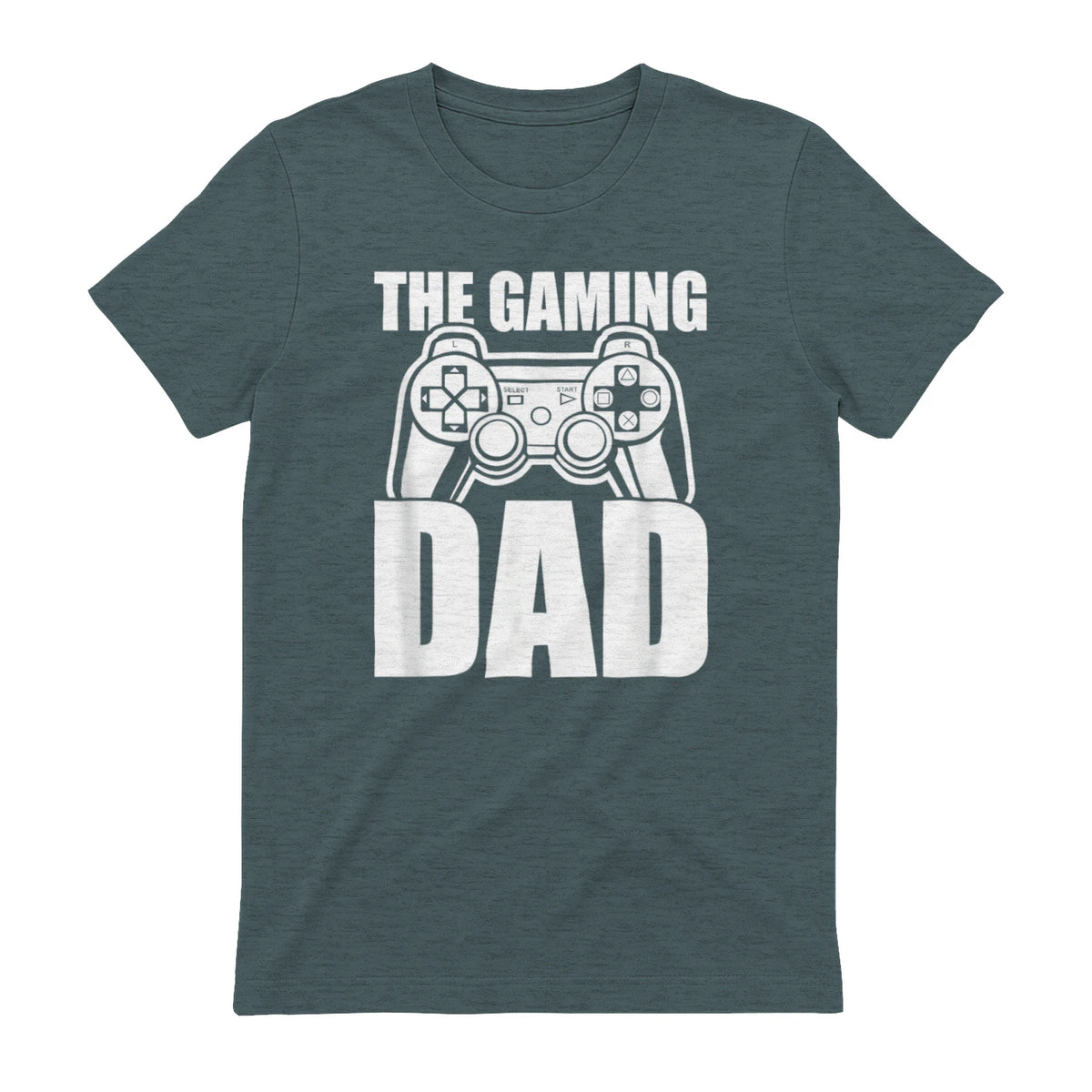 The Gaming Dad Game Controller Spruch Geschenkidee Vatertag T-Shirt in Dark Heather - back view