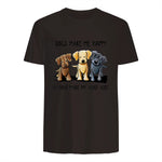 Dogs Makes Me Happy Humans Make My Head Hurt T-Shirt in Dark Chocolate - back view