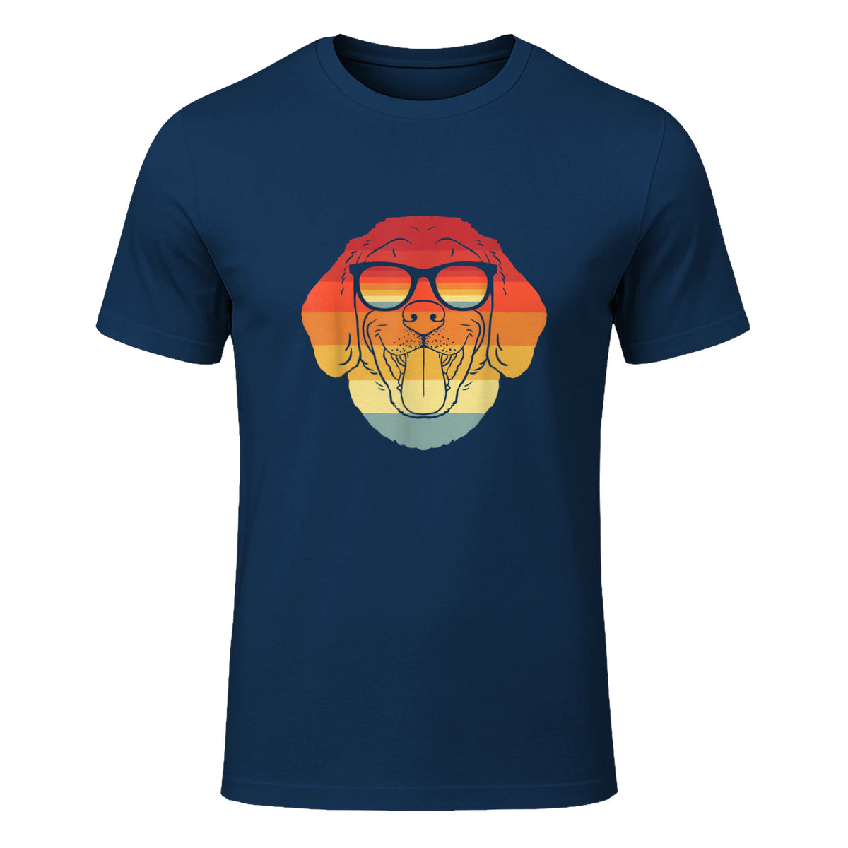 Cool Beagle Propriétaire Amoureux des chiens Rétro Vintage in Navy - front view