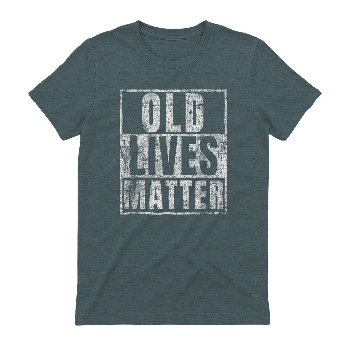 Old Lives Matter Funny Birthday Party Gag Gift for Dad in Dark Heather - back view