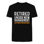 Funny Retirement Party Men's T-Shirt - Dad Humor, Classic Fit, Short Sleeve - Black in Black - back view