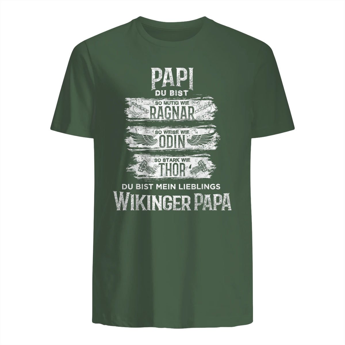 Wikinger Papa Vater Ragnar Thor Odin in Military Green - back view