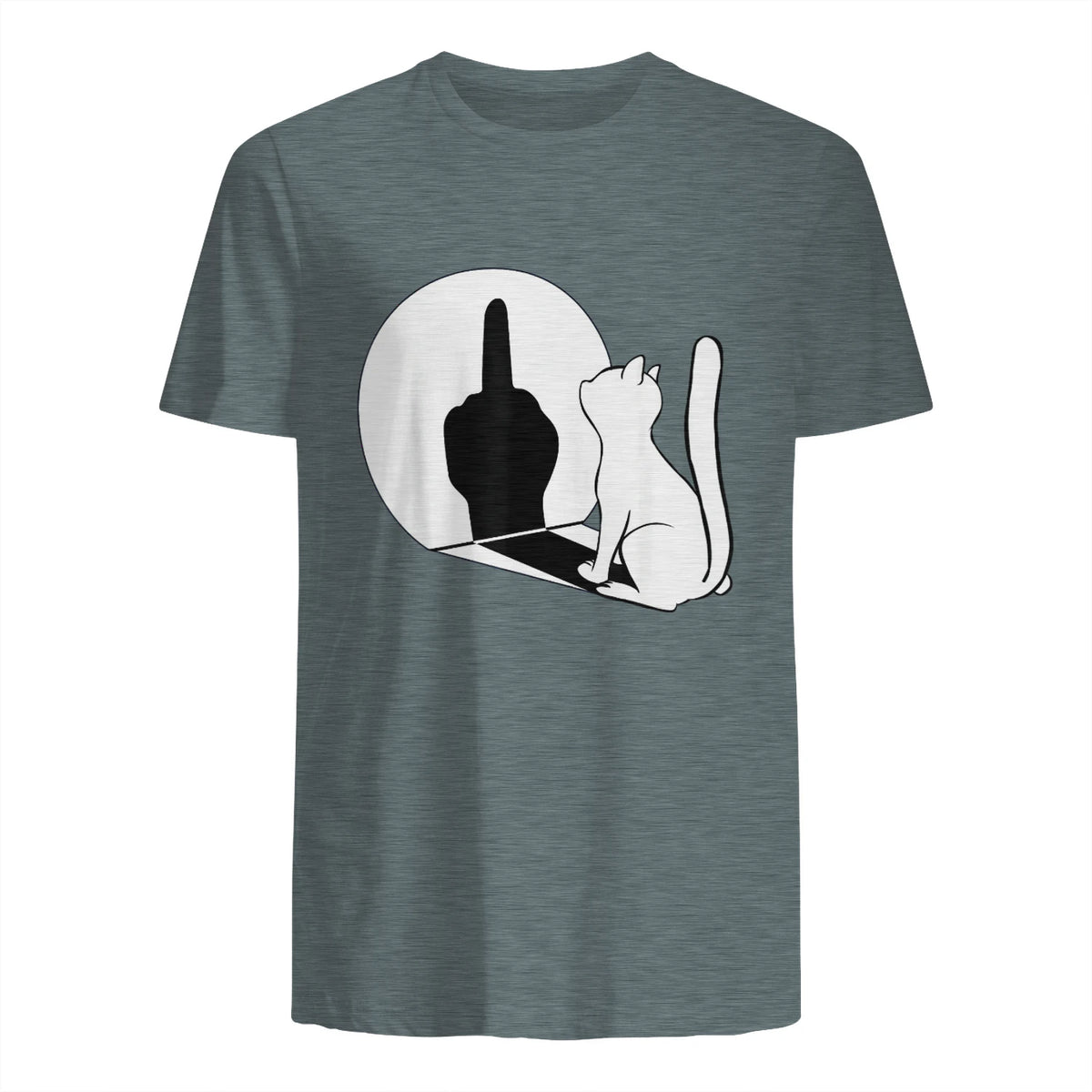 Chat Majeur drôle avec Doigt d'honneur in Dark Heather - back view