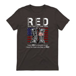 On Friday We Wear Red Military R.E.D Friday Military Remember Everyone Deployed Unisex-Adults US Flag T-Shirt Black Smal in Dark Chocolate - back view