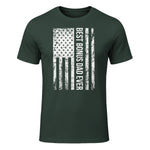Step Dad Best Bonus Dad Ever For Stepdad American Flag in Forest Green - front view