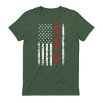 Best dad ever US american flag gift for father's day Short Sleeve in Military Green - back view