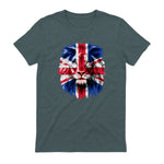 Union Jack UK Flag Lion Face Great Britain Union Jack Flag in Dark Heather - back view