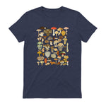 Mushroom Shirt Mycology Fungi Foraging Mushroom Whisperer in Heather Navy - back view