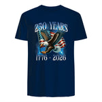 Eagle and Flag Anniversary Birthday T-Shirt in Navy - back view