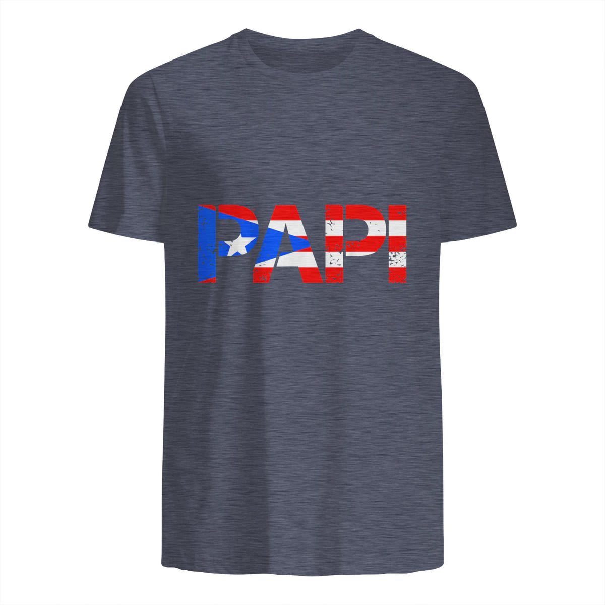 Puerto Rico Flag Father's Day Patriotic Puerto Rican Pride in Heather Navy - back view
