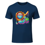 Ice Cream Drip Baseball Stuff Baseball Drip for Boys Graphic T-Shirt in Navy - front view