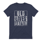 Old Lives Matter Funny Birthday Party Gag Gift for Dad in Heather Navy - back view