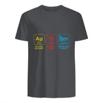 Autism Awareness Periodic Table ASD T-Shirt in Charcoal - back view