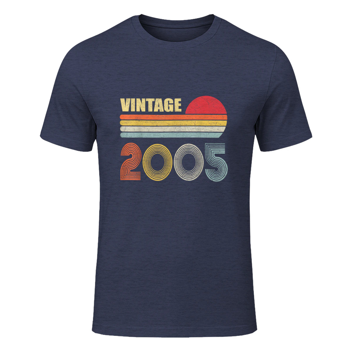 Vintage Nineteenth Birthday T-Shirt in Heather Navy - front view