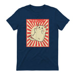 Vintage Japanese Cat Kawaii Cat Lover Meowing Tshirt in Navy - back view