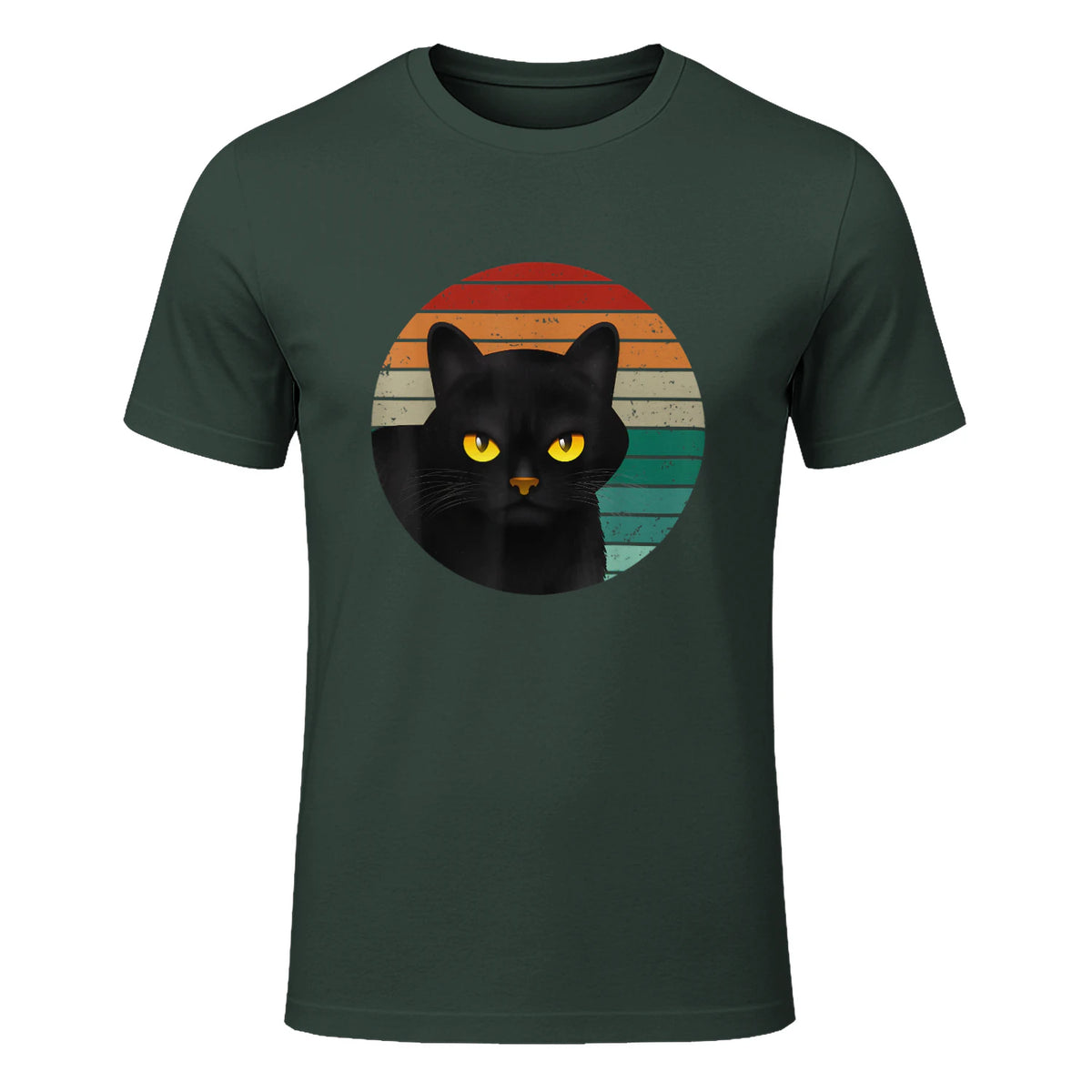 Chats Vintage Cat I Style rétro Chats noirs in Forest Green - front view