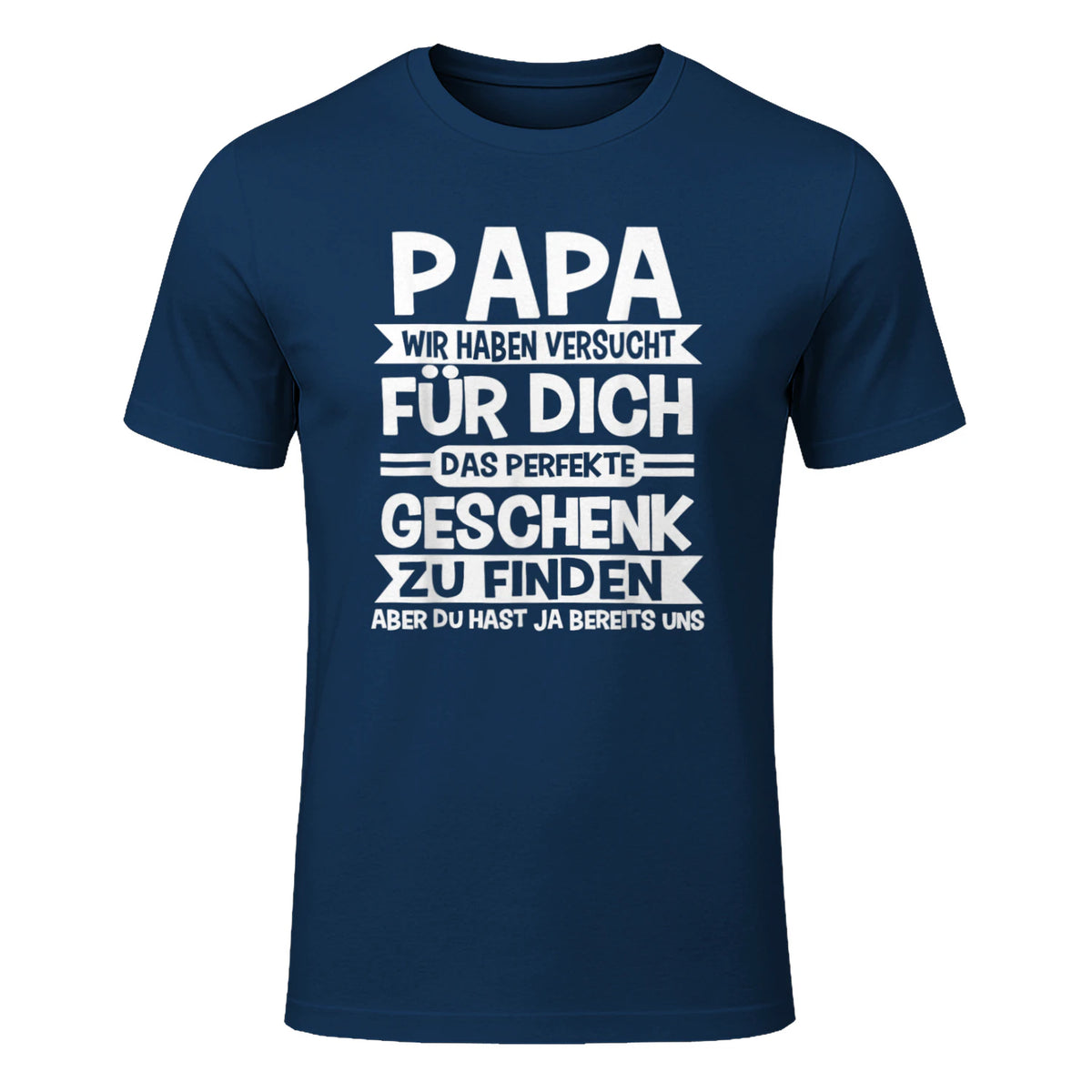 Papa und Vater Motiv, Lustiger Spruch, Herren Vatertag Halbarm T-Shirt in Navy - front view