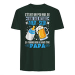 bientôt papa 2026 Annonce Futur Papa Humour Nouveau Papa tee in Forest Green - back view