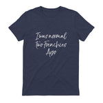 French Bulldog Owner Gift I Was Normal Two Frenchies Ago in Heather Navy - back view