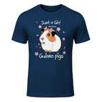 Just a Girl Who Loves Guinea Pigs - Cute Pets Lover Gift in Navy - front view
