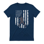 American Flag Baseball Shirt Cool Distressed Jersey Gift Tee T-Shirt in Navy - back view