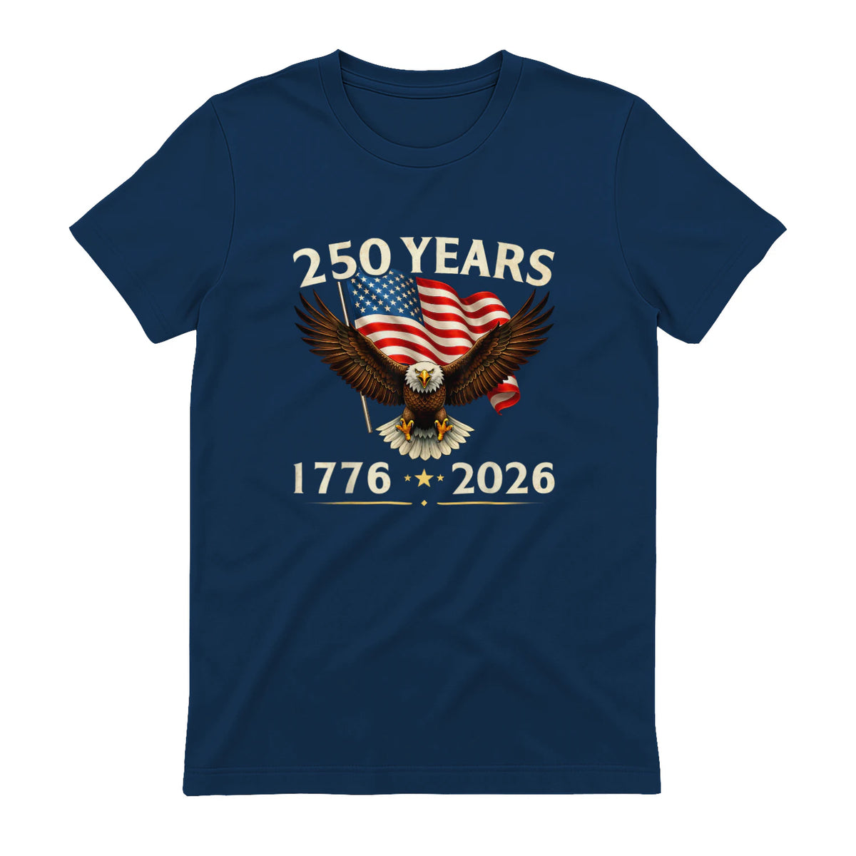 Patriotic Eagle Independence Anniversary T-Shirt in Navy - back view
