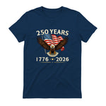 Patriotic Eagle Independence Anniversary T-Shirt in Navy - back view