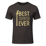 Best Dad Ever Guitar Chord T-Shirt in Dark Chocolate - front view
