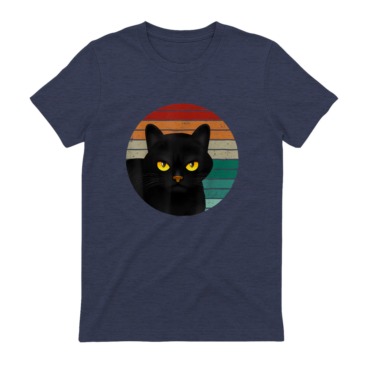 Chats Vintage Cat I Style rétro Chats noirs in Heather Navy - back view