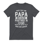 They Call Me Papa Because Partner in Crime Shirt Fathers Day in Charcoal - back view