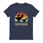 Papasaurus Dinosaurier Papa Tyrannosaurus Dino Doppelpack in Heather Navy - back view