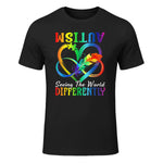 Seeing the World Differently Autism Awareness Infinity in Black - front view