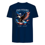 Patriotic Eagle and Flag Anniversary T-Shirt in Navy - back view