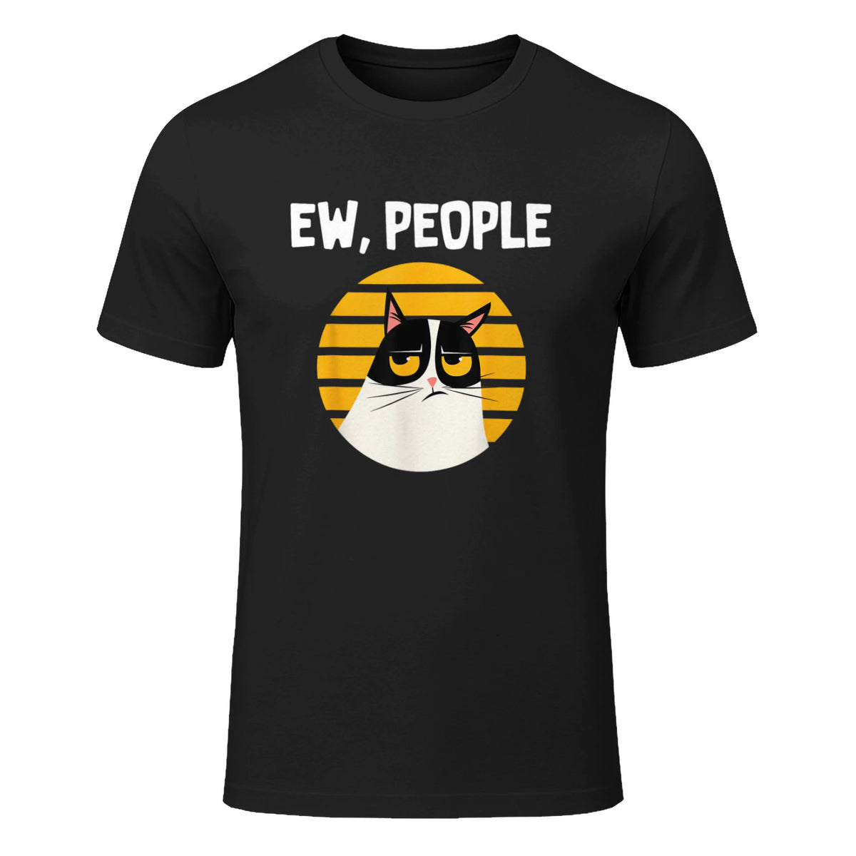 Ew, People - Funny Cat Lover Gift T-Shirt in Black - front view