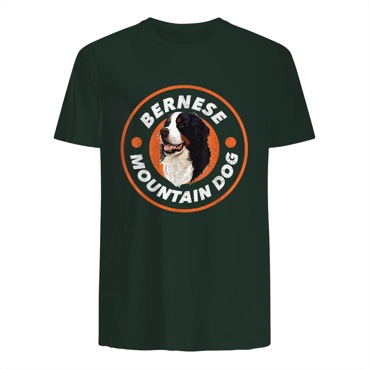 Bouvier bernois Love - Rétro amoureux des chiens in Forest Green - back view