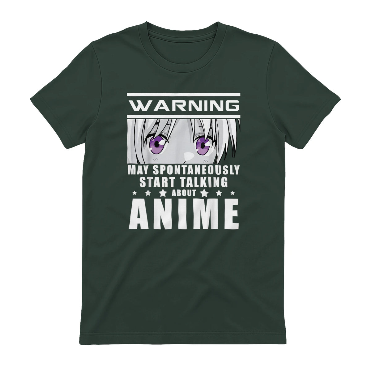 Warning May Spontaneously Start Talking About Anime in Forest Green - back view