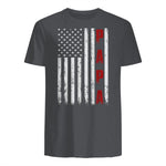 Proud Papa Flag Funny Father's Day from Grandchildren T-Shirt in Charcoal - back view