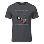 You Can Never Have Too Many Guitars T-Shirt Music Gift Tee in Charcoal - front view
