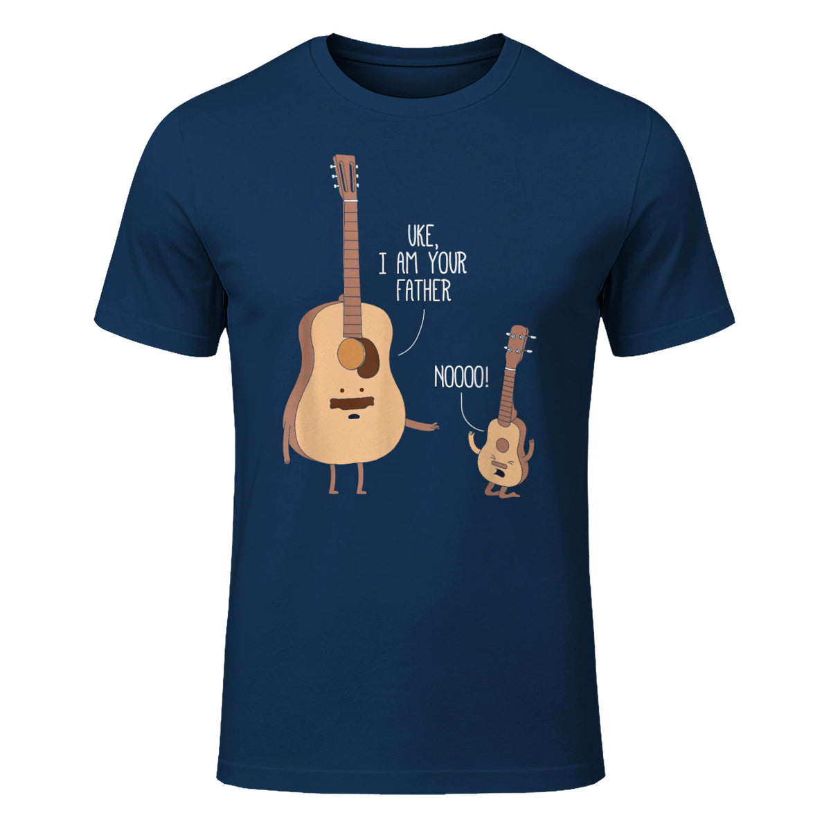 Uke I Am Your Father T Shirt Ukulele Guitar Music in Navy - front view