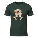 Cadeaux pour les amoureux des chiens Golden in Pocket in Forest Green - front view