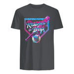 Baseball Drip for Boys Ice Cream Drip Youth Boys Baseball T-Shirt in Charcoal - back view